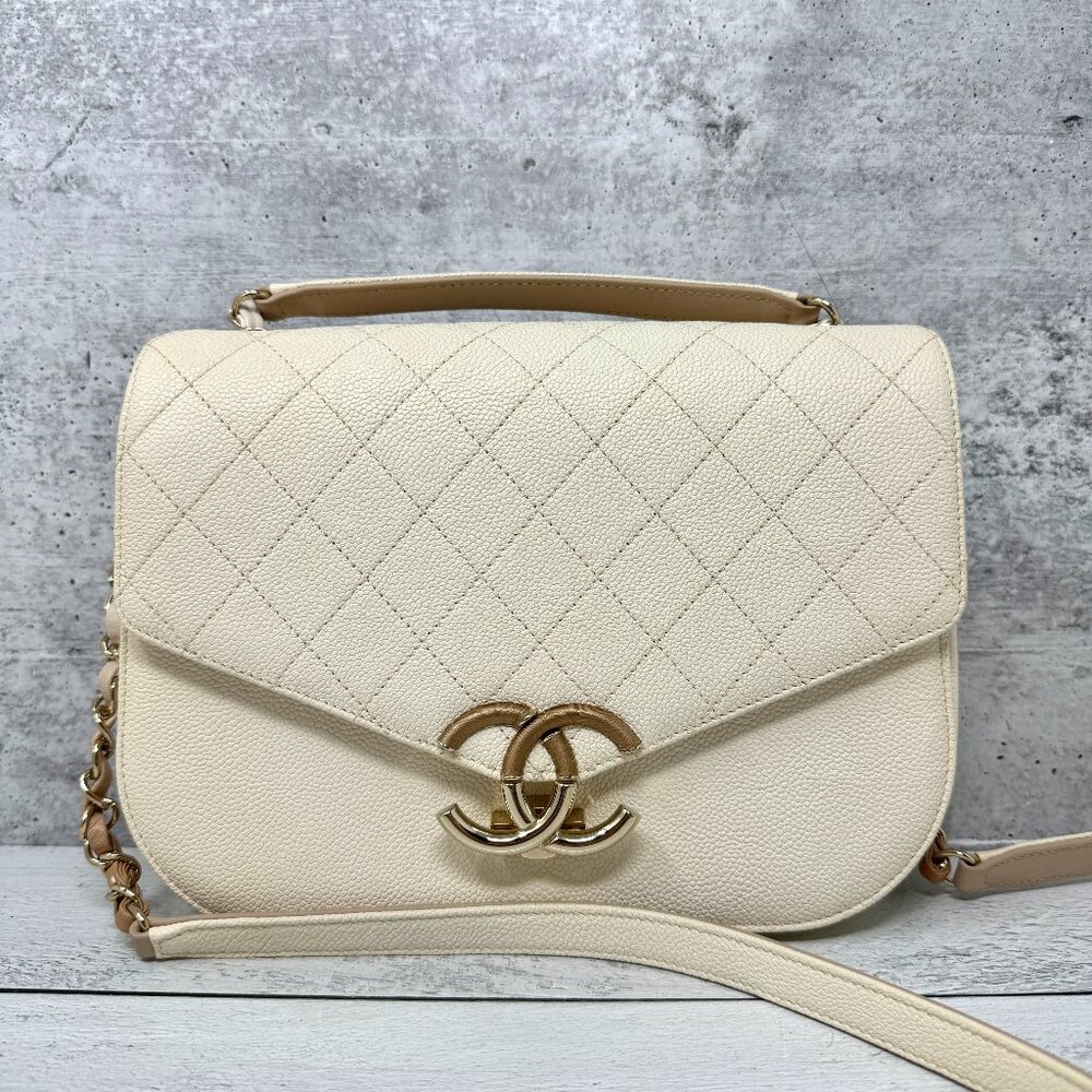 CHANEL Medium Caviar Cuba Top Handle Flap Satchel - Picture 1 of 16